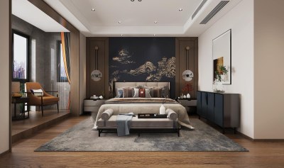 新中式卧室3D模型下载